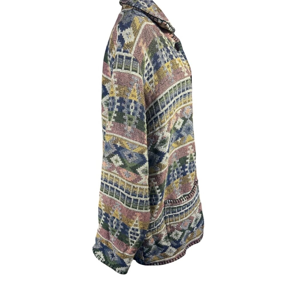 VTG Womens XL (estimate) Southwestern Tapestry Pattern Jacket Multicolor Cowgirl - Picture 5 of 8